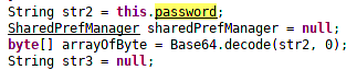 Base64.decode() function was being applied to the password string